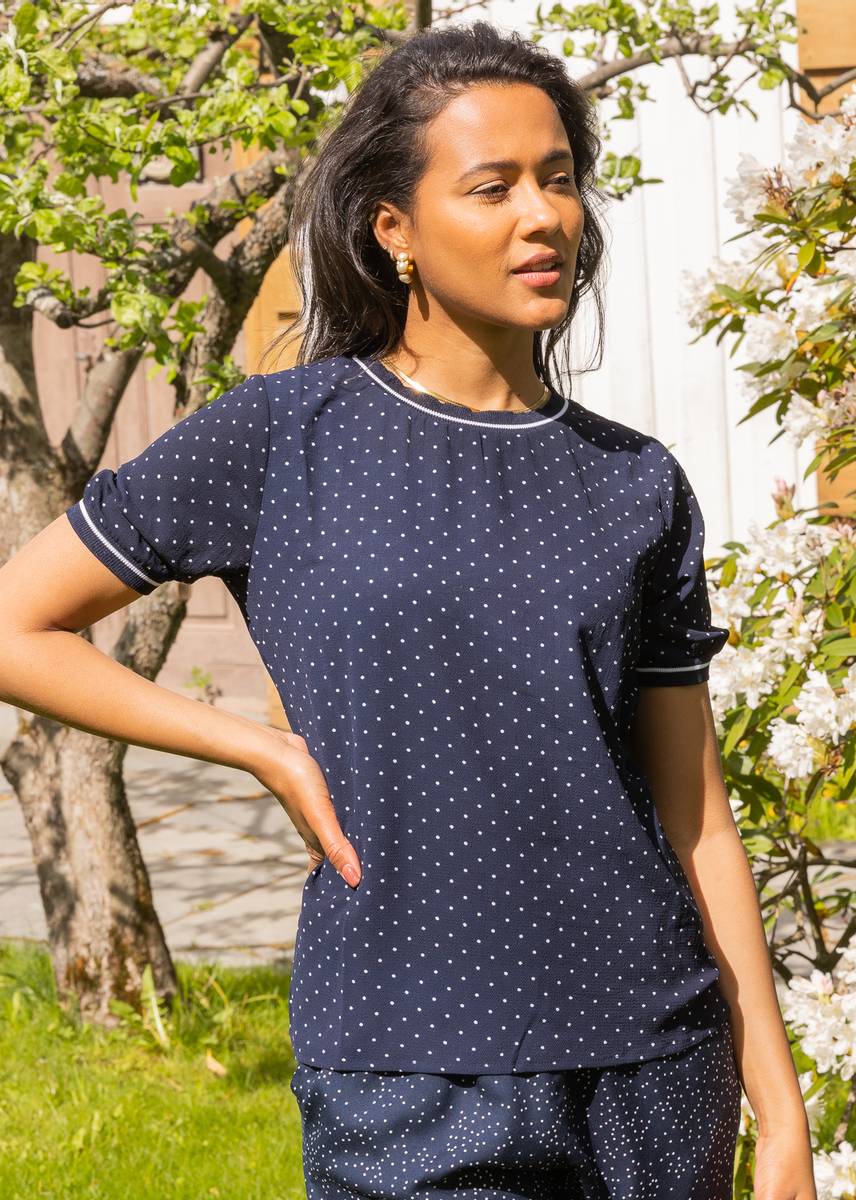 Mapp - Debbie Dot Blouse - Navy